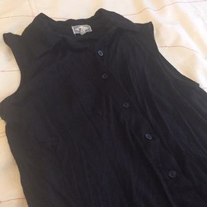 Sheer back button down tank